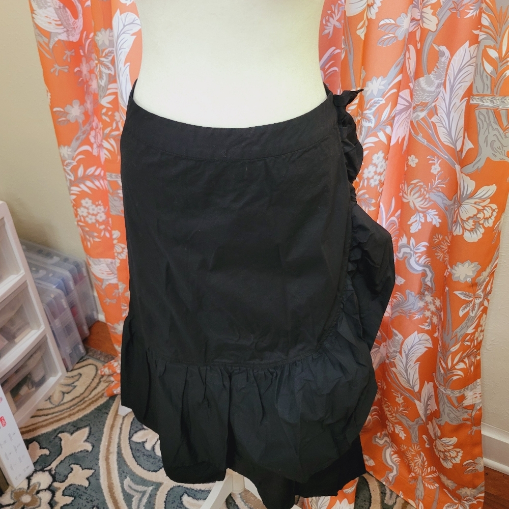 Eloquii Black Ruffle A-Line Skirt